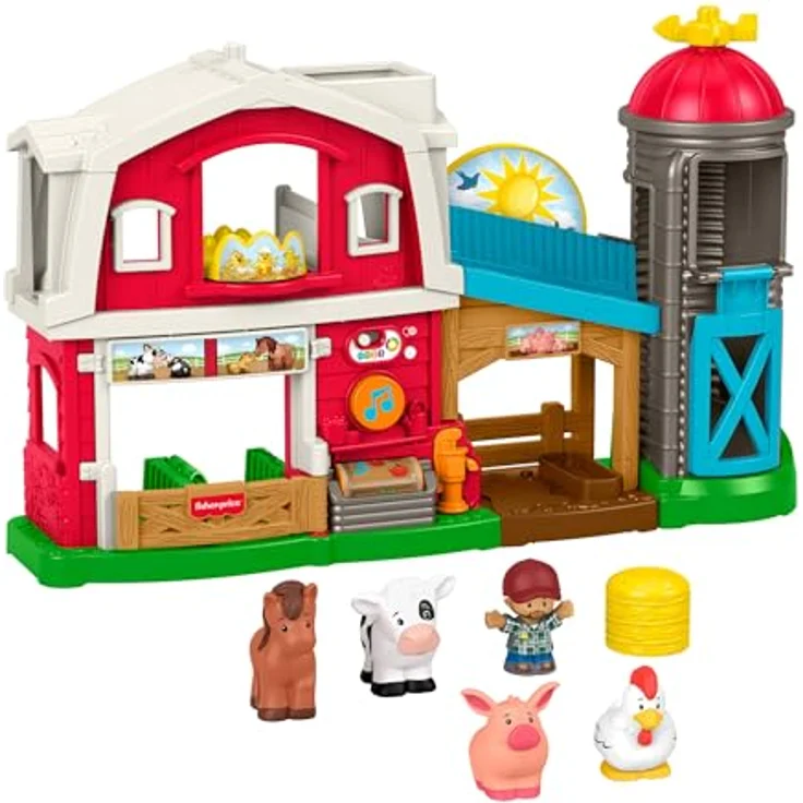Fisher-Price® Little People Bauernhof Lernspielzeug mit Sound, interaktives Spielset, 50+ Lieder, mehrsprachig (D, F, E, I, DU) – Bild 1