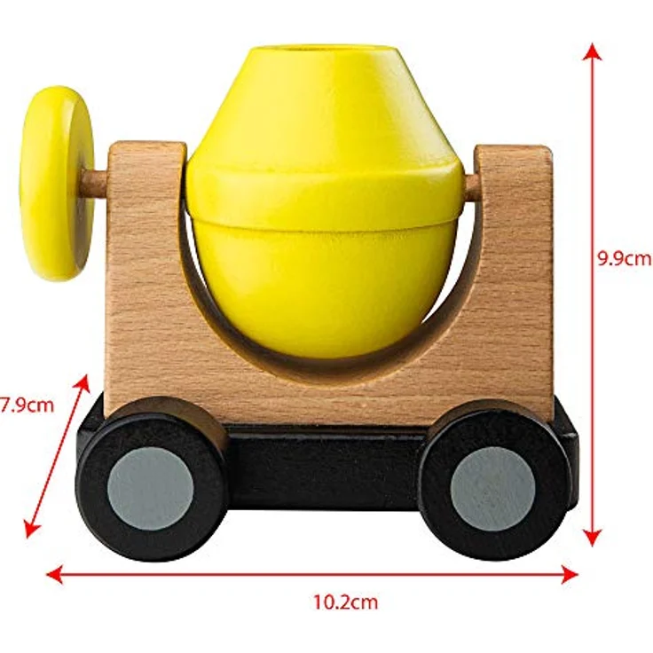 Tidlo Playset BAU, Baustellen-Set aus Holz, inklusive Betonmischer und robustem Design – Bild 5