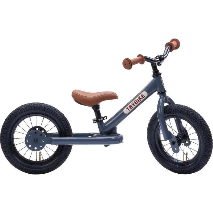Trybike 2 wheels steel Balance-Bike, Anthrazitgrau, verstellbare Sitzhöhe 30-45 cm, geeignet für Kinder von 2 bis 6 Jahren
