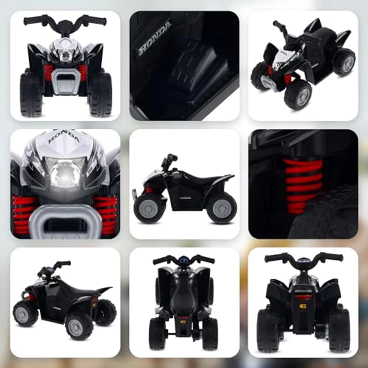 sun baby Kinder Elektroauto Quad, Rutschauto für Kinder ab 18 Monaten, 3 km/h, mit LED Lampe, schwarz – Bild 2