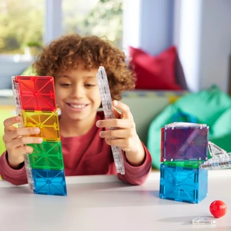 MAGNA-TILES® Rail Racers 33-teiliges Magnetbauset mit 6 patentierten Schienen, für kreatives Bauen und Spielen ab 3 Jahren – Bild 3