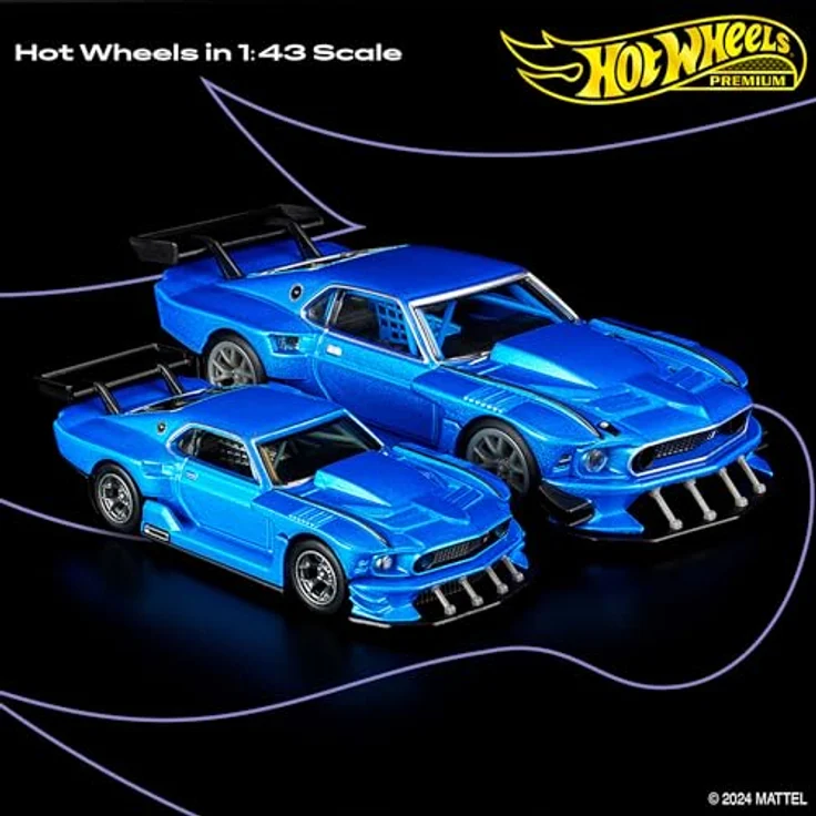 Hot Wheels Premium Ford Mustang, 1:43 Modellfahrzeug mit Real-Riders-Reifen, Metall/Metall-Karosserie und -Fahrgestell, HWT04 für erwachsene Sammler – Bild 2