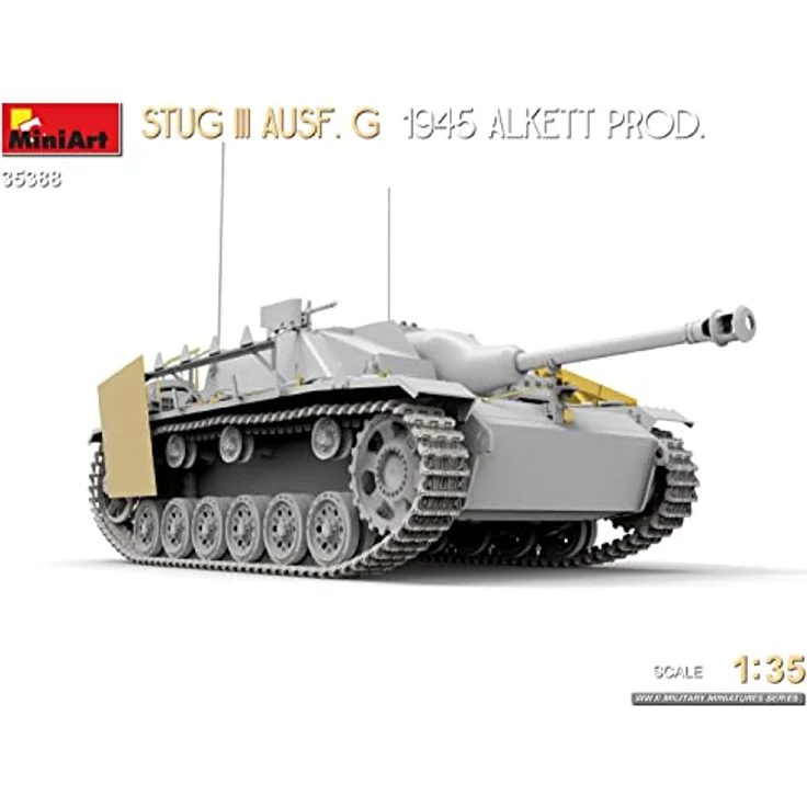 Mini art StuG III Ausf. G 1945 Alkett Prod., Modellfahrzeug im Maßstab 1:35 mit beweglichen Winterkettengliedern und detailgetreuen Photoätzteilen – Bild 9
