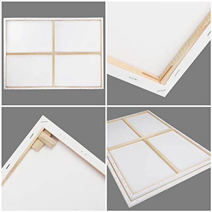 Kurtzy 2er-Pack Leinwände zum Bemalen 70 x 100 cm - Bespannte Keilrahmen Leinwände zum Bemalen XXL aus Holz - Leinwände Geeignet für Acryl- und Ölmalerei Sowie zum Skizzieren und Zeichnen – Bild 3