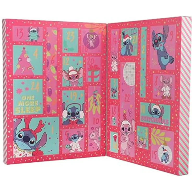 Paladone Stitch Stationary Premium-Adventskalender für Mädchenzimmer - Offiziell lizenziert, 32 entzückende Schreibwaren-Geschenke, mit Stitch Inspiration, bunt – Bild 2