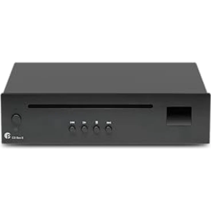 Pro-Ject CD Box E, Ultra kompakter CD-Player mit echtem Red Book CD-DA-Laufwerk, Aluminium-Frontpanel, RCA-Ausgang, Schwarz – Bild 1