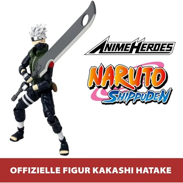 Bandai Anime Heroes Kakashi Hatake Figur 17 cm, Gelenkige Actionfigur aus Naruto Shippuden mit Zubehör, Offizielle Lizenz – Bild 2