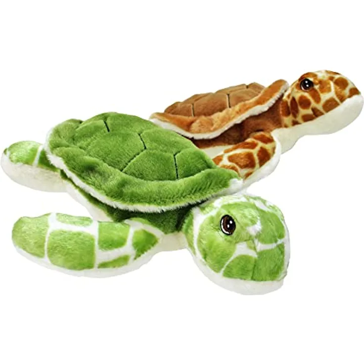 BEMIRO 2er Set Schildkröte Kuscheltier Harry und Larry 100% recycelt - ca. 25 cm, Kuscheltier Schildkröte, Meeresschildkröte, Stoffschildkröte, Schildkröte Plüschtier, Stofftier Schildkröte