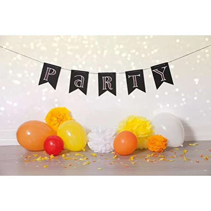 folia 3974 - Wimpelkette aus Tafelfolie, 14 Wimpel, ca. 3,5 m lang, für Hochzeiten, Geburtstage, Partys – Bild 4