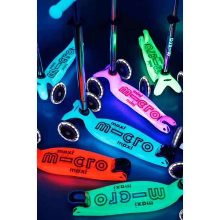 Micro Mobility Systems D GmbH maxi micro deluxe glow LED Kinderroller | Scooter | LED-Leuchten in den Rädern | Farbe: aura red – Bild 7