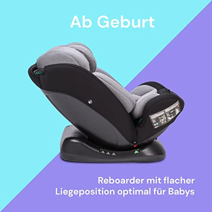 BooBoo Autokindersitz Safety London, Reboarder Kindersitz von 40 bis 150 cm, ohne Isofix, in blau – Bild 4