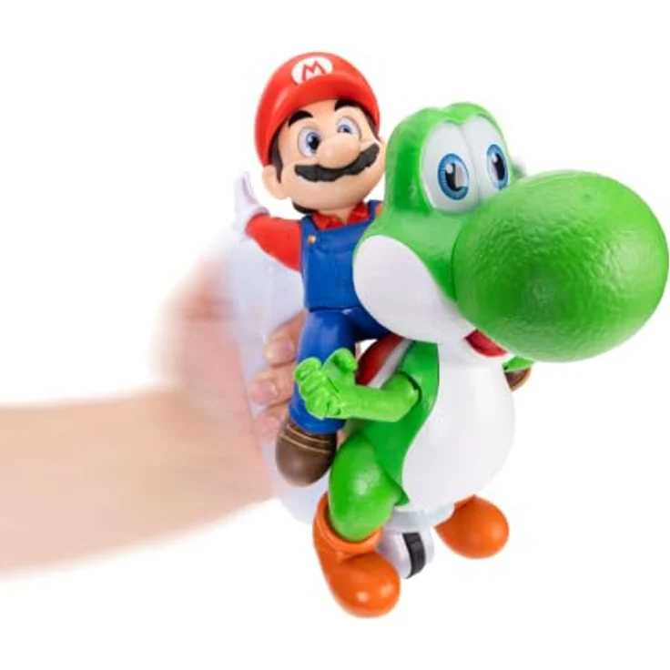 Jakks Pacific Super Mario Galaxy Movie Figur Mario reitet Yoshi, 20 cm Kunststoff, dynamische Flugpose, mehrfarbig, ab 3 Jahren – Bild 12