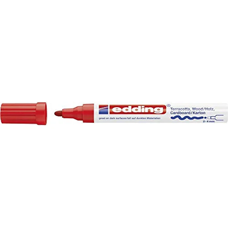 Edding 4000, Marker für poröse Oberflächen, seidenmatte Tinte, rot, 4 mm, 1x – Bild 1