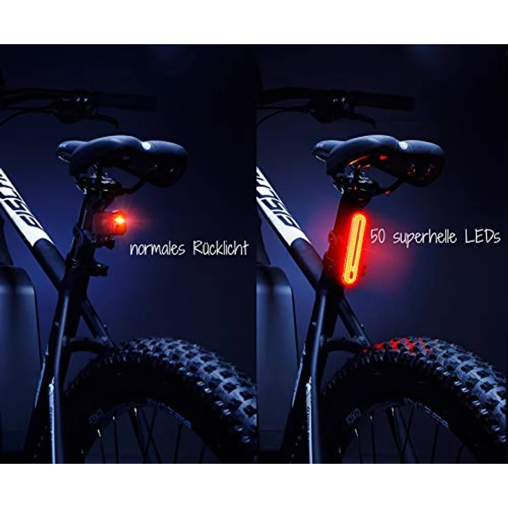 Fischer Fahrrad LED Akku-Stableuchte, 50 LEDs, Rücklicht, rear mit Akku und USB-Ladefunktion, Spritzwasserschutz nach IP44, StVZO-zugelassen – Bild 3