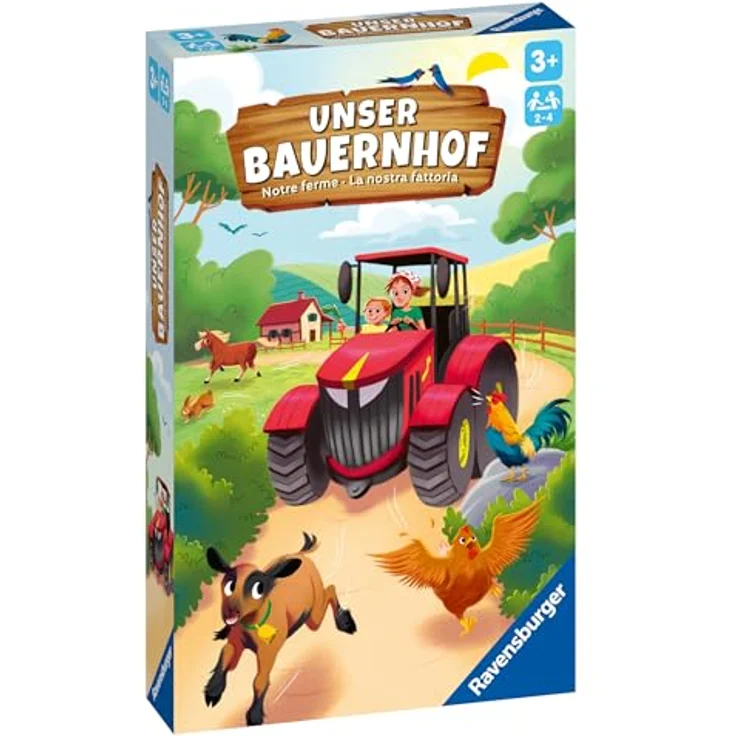Ravensburger 22408 - Unser Bauernhof, Brettspiel für Kinder ab 3 Jahren, Würfel- und Sammelspiel für 2-4 Spieler, mit liebevoll gestalteten Spiel-Komponenten – Bild 4
