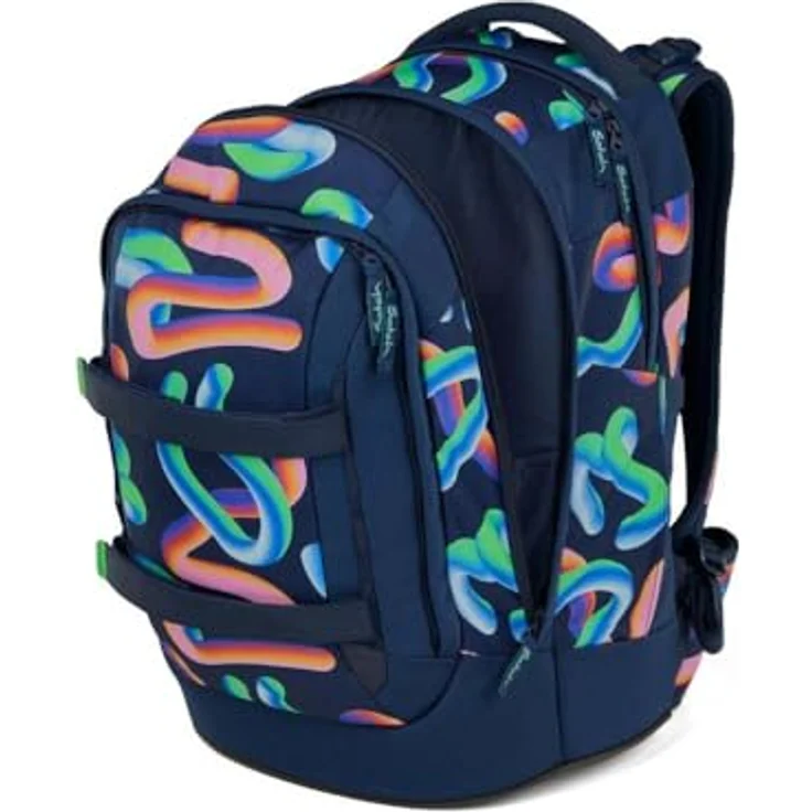 Satch pack Schulrucksack Set 2tlg. mit Schlamperbox, 30 Liter Volumen, Crazy Twist Design, 3D Soft-Mesh Rückensystem – Bild 5
