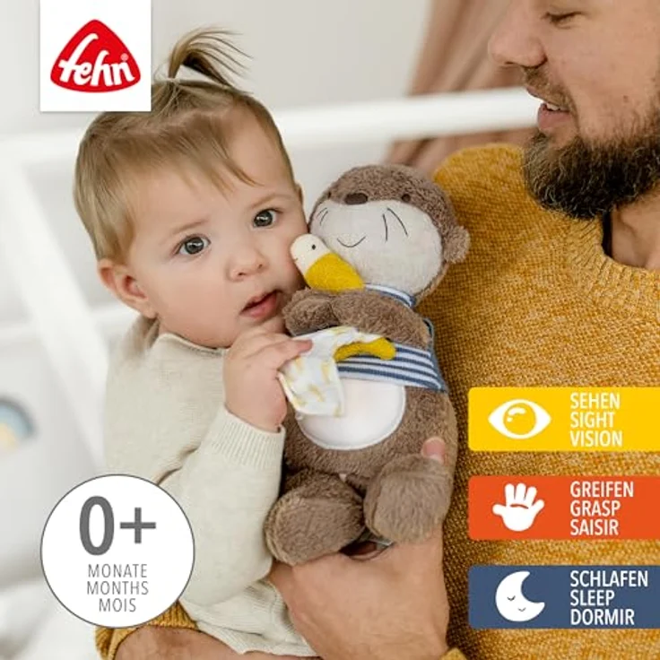 Fehn Kuscheltier Otter Theo, Nachtlicht mit Glow-in-the-dark Bestickung, von Fehn - Preisvergleich – Bild 2