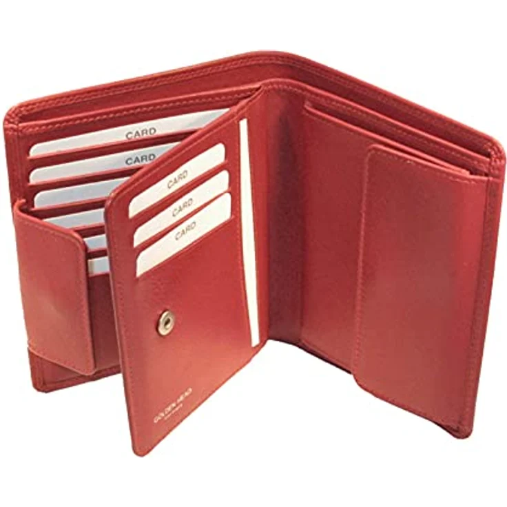 Golden Head Polo Billfold Coin Wallet with Front Flap Snap Closure Red, Kinderportemonnaie mit praktischem Aufbau und zeitlosem Design – Bild 3