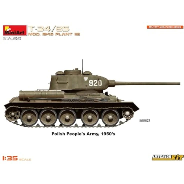 Other 1:35 T-34/85 Mod. 1945 Plant 112 Inter., Modellfahrzeug mit beweglichem Turm und originalgetreuem Interieur – Bild 16