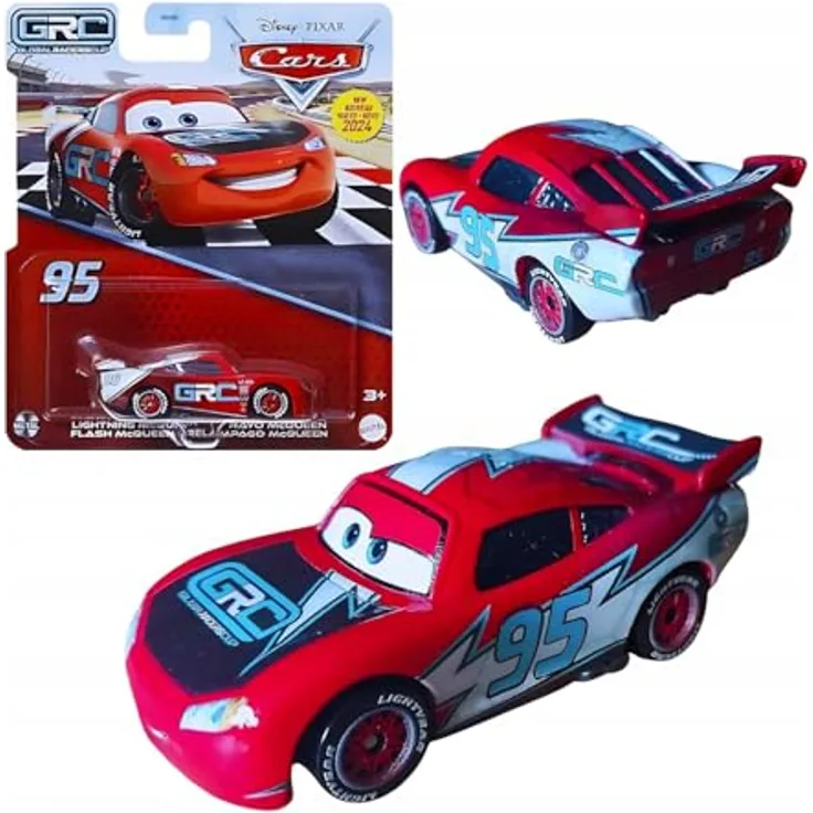 Disney Cars Lightning McQueen HTY00, Die-Cast 1:55 Spielzeug-Rennwagen im Global Racers Cup Design