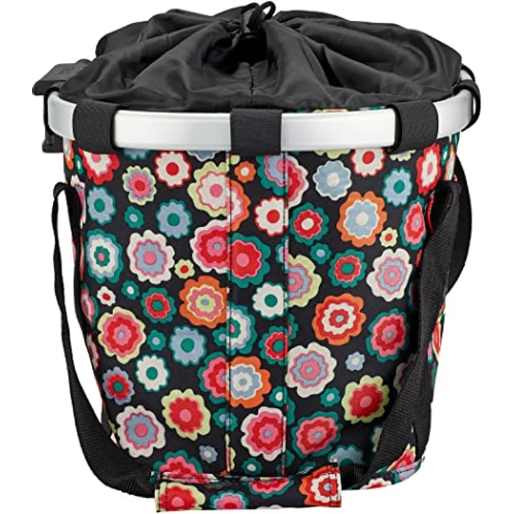 KLICKfix Unisex – Erwachsene Happy Flowers Fahrradkorb, Bunt, 15 Liter – Bild 4
