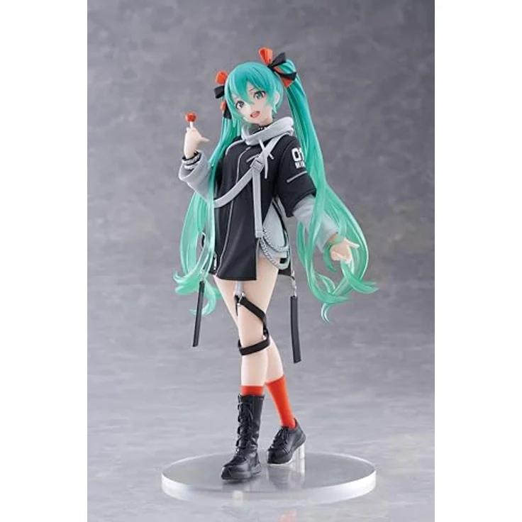 Taito Prize - Hatsune Miku - Fashion (PUNK Ver.), PVC Statue, 18 cm, detailreiche Sammlung – Bild 2