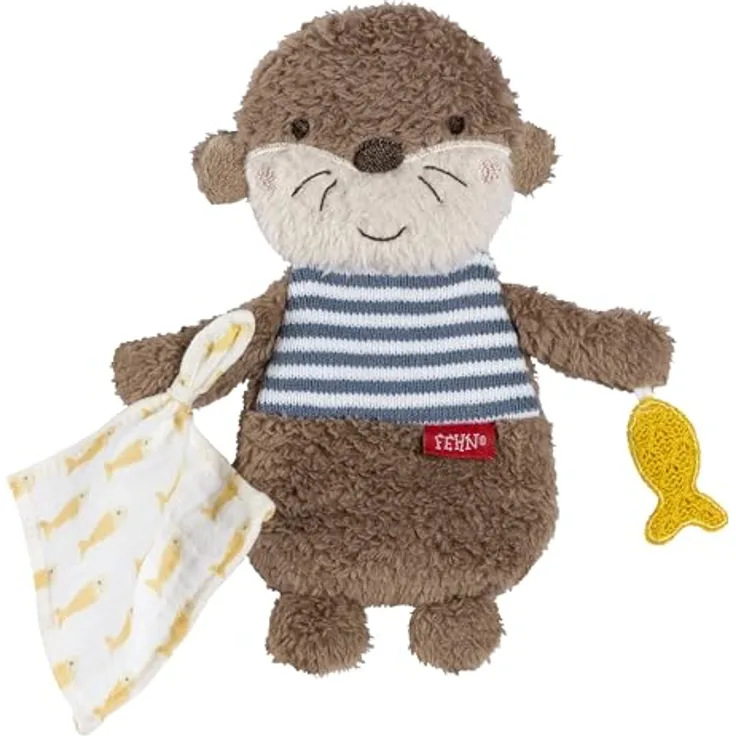 Fehn Greifspielzeug Otter Theo, Knister-Otter mit Raschelpapier für Babys ab 0 Monaten
