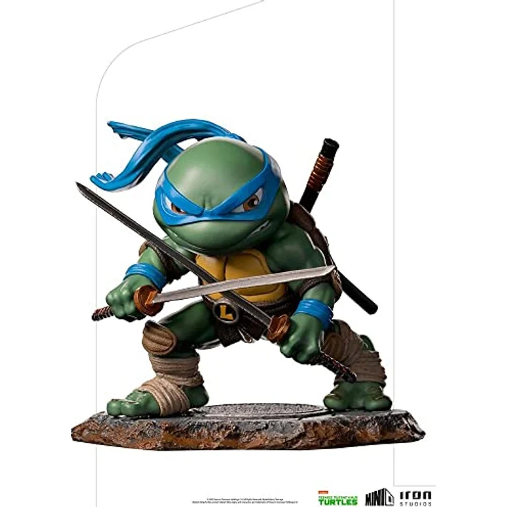 Iron Studios Teenage Mutant Ninja Turtles Mini Co. Leonardo, detailreiche Sammelfigur aus hochwertigem PVC, 12 cm hoch – Bild 4