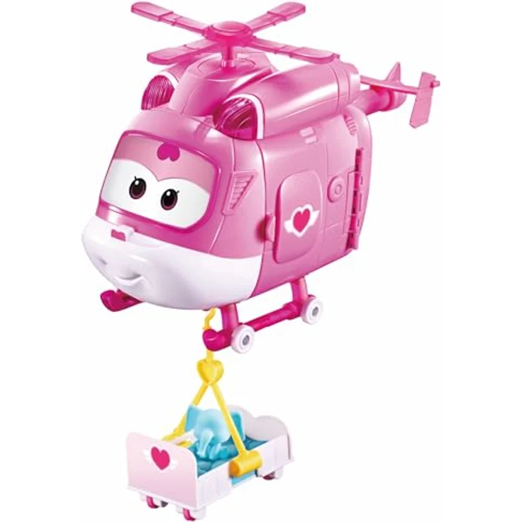 Super Wings EU770840 Dizzy Rescue Helicopter Playset, 18 cm verwandelbare Spiel-Figur mit Mini-Dizzy, 4-in-1 Rettungshelikopter für Kinder ab 3 Jahren – Bild 4