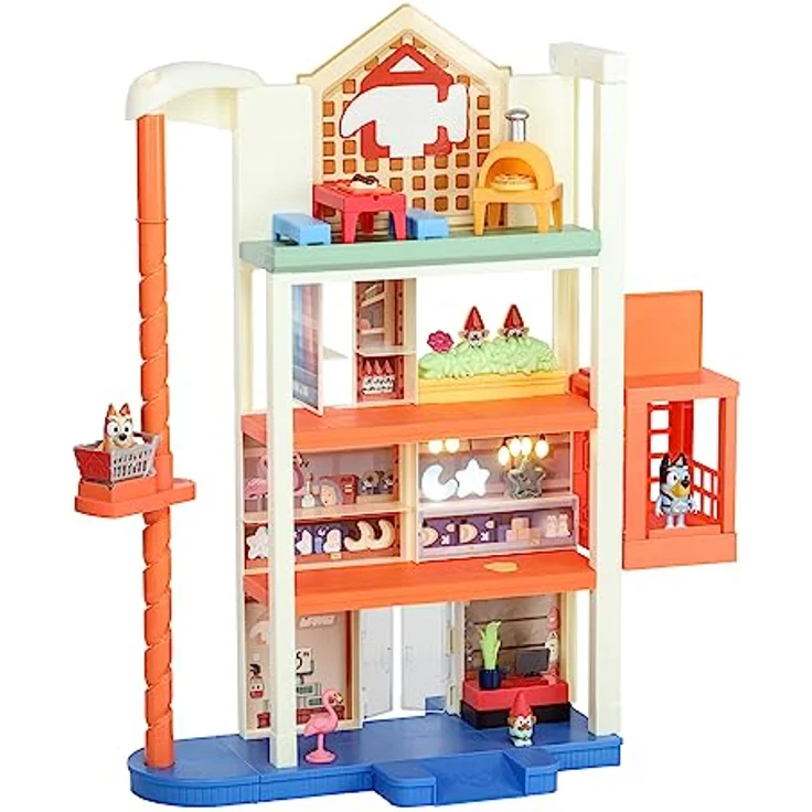 Moose Bluey: Nákupní centrum s písluenstvím Hrací set, 55 cm hoch mit 45 Soundeffekten und Licht, inkl. exklusive Bluey- und Bingo-Figuren – Bild 7