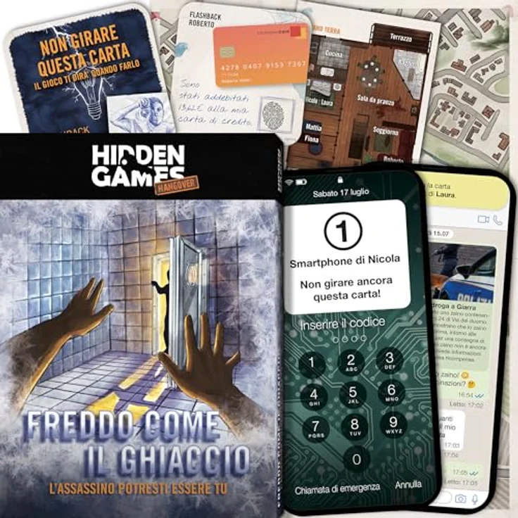 Hidden Games Hangover - Freddo Come IL Ghiaccio - Interaktives Detektivspiel für Erwachsene - Kooperatives Escape Room Erlebnis – Bild 1