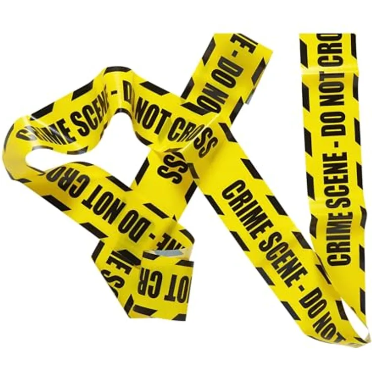 W WIDMANN MILANO Party Fashion Absperrband „Tatort, Nicht Betreten“, PVC, 7,20 m, auffälliges Design in Gelb mit schwarzer Schrift