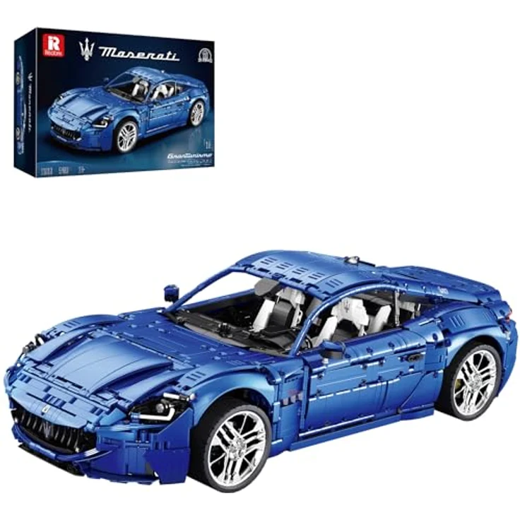 Reobrix 11010 Auto-Modellbausatz, 1:8 Technischer Sportwagen Rennwagen mit 5480 Klemmbausteinen, detailgetreu, Sammlerstück für Erwachsene – Bild 1