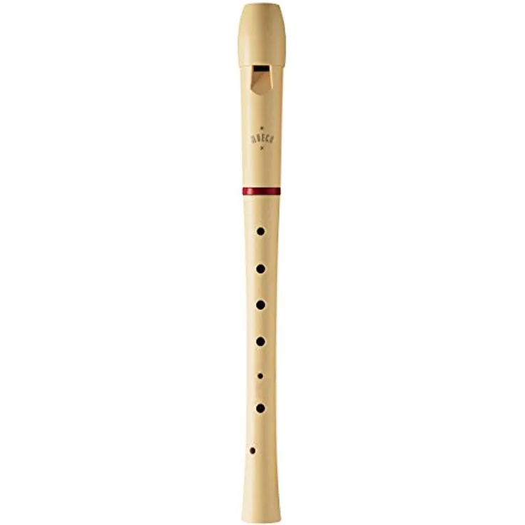 Moeck 1025 Flauto 1 Sopranblockflöte Deutsch Einfachloch Spezialkunststoff Beige mit rotem Ring C-Sopran-Blockflöte Schulblockflöte