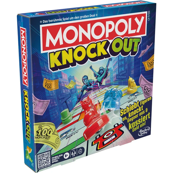 Hasbro Monopoly Knockout, Familienspiel mit aktivem Spielspaß – Bild 1