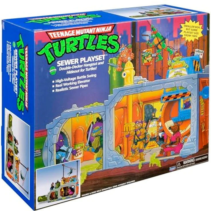 Playmates Teenage Mutant Ninja Turtles Secret Sewer Lid Playset, Mutant Module 30 cm, klassischer Turtles Unterschlupf – Bild 10