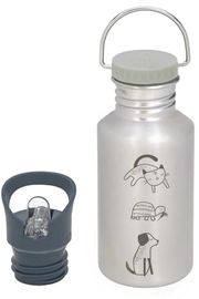 LÄSSIG Happy Prints Edelstahl Kinder Trinkflasche, 500 ml, BPA-frei, auslaufsicher