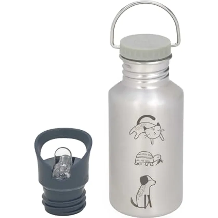 LÄSSIG Happy Prints Edelstahl Kinder Trinkflasche, 500 ml, BPA-frei, auslaufsicher