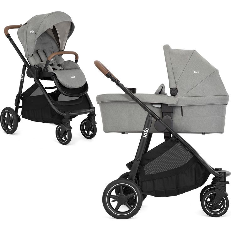 joie Versatrax 2in1 Kombi-Kinderwagen-Set mit Babywanne Ramble XL, belastbar bis 22 kg, inkl. Insektenschutz und Gratis Mobilitätsgarantie - Pebble