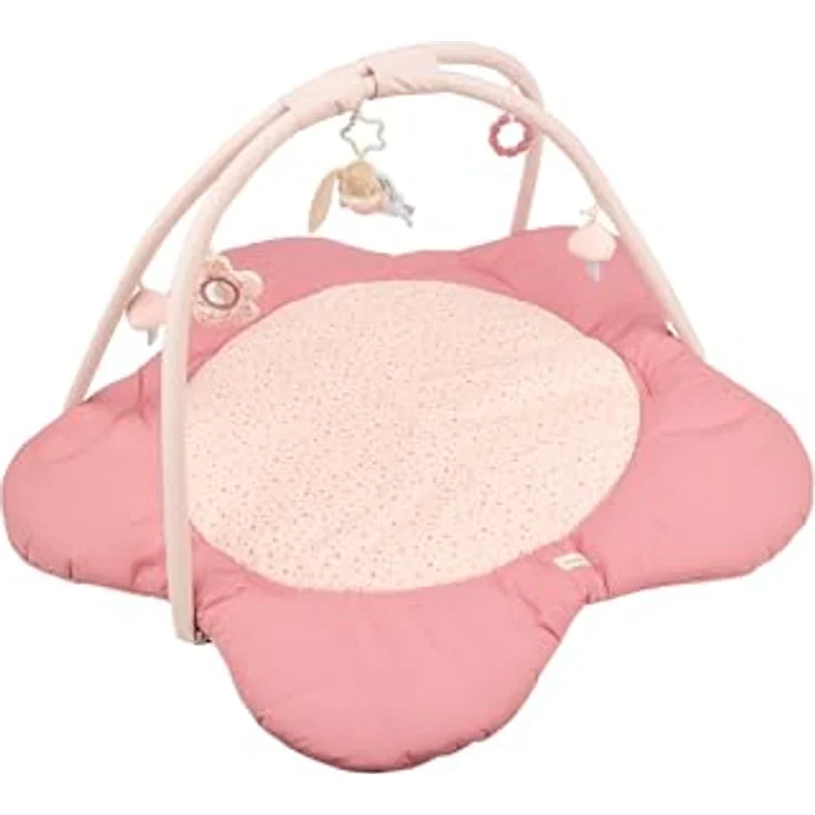 Sterntaler Spielbogen Hase Hanni, wattierte Activity Decke 96x96cm mit Rassel, Beißring & Spiegel, perlrosa – Bild 1
