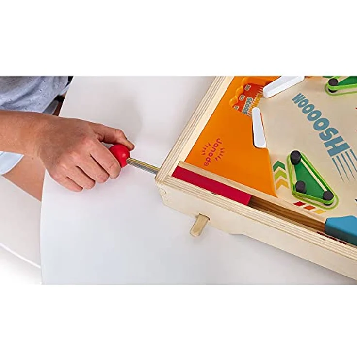 Janod - Retro-Flipper aus Holz - Gesellschaftsspiele Kind - Geschicklichkeitsspiel Fördert strategisches Denken und Konzentration - FSC-zertifiziert - Ab 5 Jahren, J02088 – Bild 3