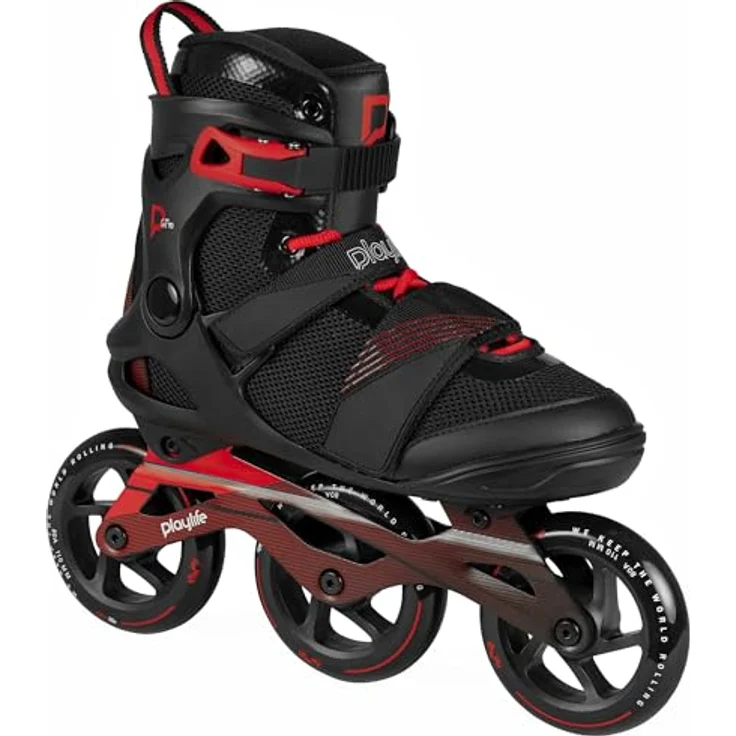 Playlife Inline Skates GT Black 110, Schwarz, Unisex für Herren und Damen, 110mm/80A Rollen, ABEC 7 Kugellager, Art. nr.: 880272 – Bild 2
