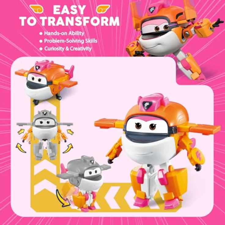 Super Wings Supercharged Tiki, 12,7 cm Transformations-Spielzeug-Flugzeug und Roboterfigur für Kinder ab 3 Jahren, akrobatisch und sicher – Bild 3
