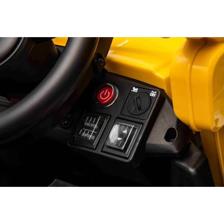 Beneo Lizensierter Caterpillar Elektrobagger, gelb, mit Schwenklöffel, Einzelsitz, USB-Anschluss, 2 x 30W Motoren und Lithiumbatterie – Bild 2