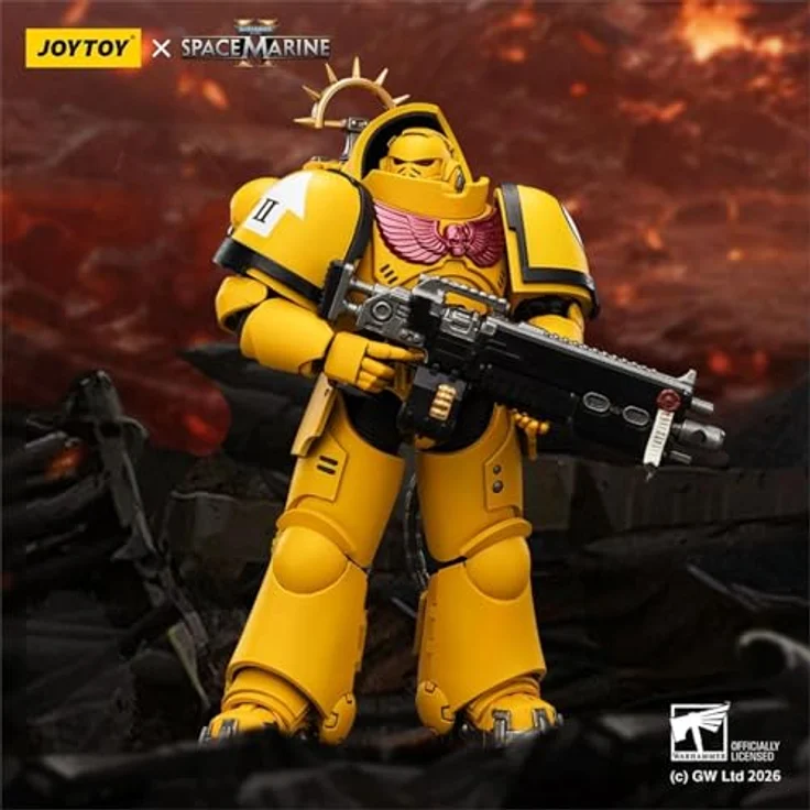 Joy Toy Warhammer 40,000 Actionfigur Game Edition Imperial Fists Heavy Intercessor, 13 cm, vollständig beweglich mit austauschbaren Händen und Waffenzubehör – Bild 7