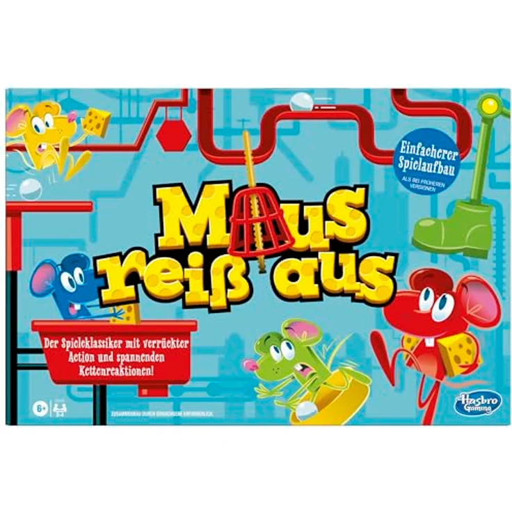 Hasbro Gaming Maus reiß aus, Kinder-Brettspiel für 2-4 Spieler, einfaches Setup, deutsche Fassung – Bild 1