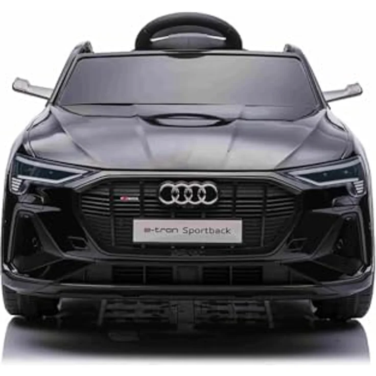 Beneo Motors Audi E-tron Sportback 12V, elektrisches Kinderauto in schwarz, mit breitem Einzelsitz, Dreipunkt-Sicherheitsgurt, 2,4 GHz Fernbedienung, USB/AUX-Eingang, Federung und LED-Beleuchtung – Bild 2