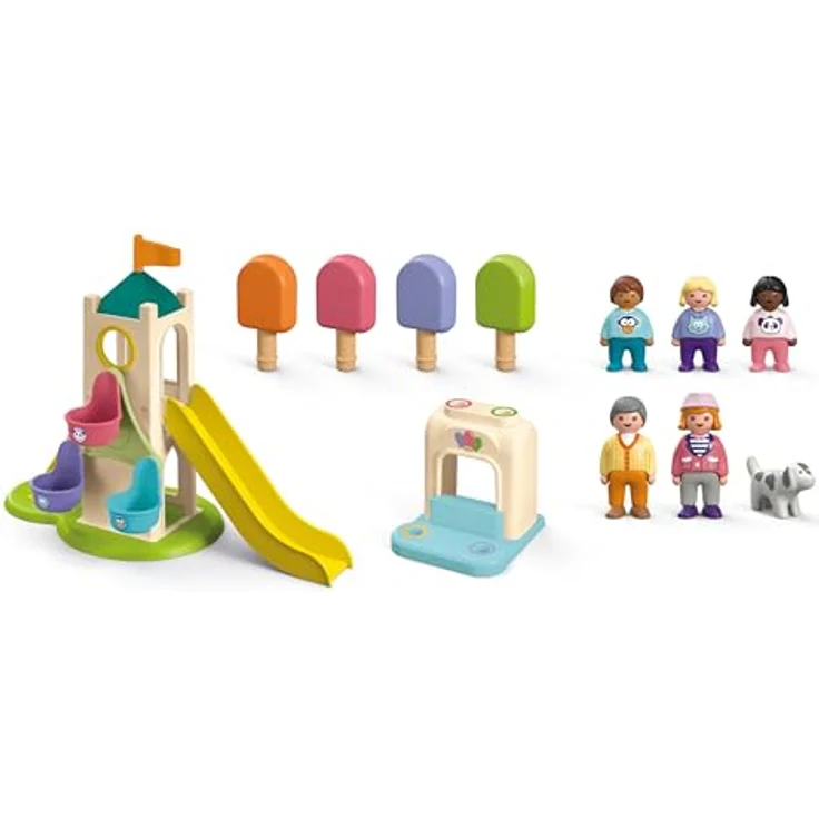Playmobil® Erlebnisturm mit Eisstand (71703), JUNIOR Konstruktions-Spielset, (18 St), Made in Europe – Bild 6
