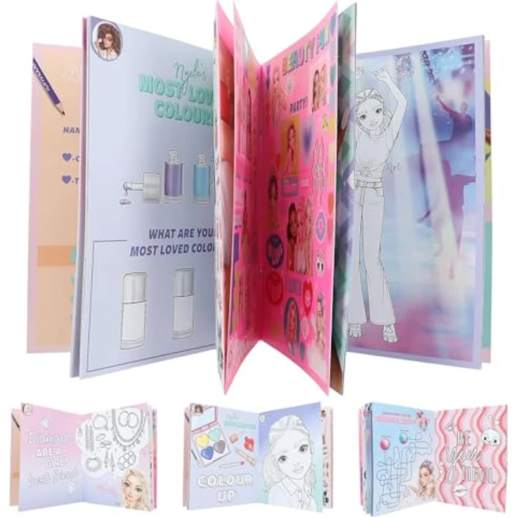 Depesche TOPModel Malbuch BEAUTY FUN, Kreatives Ausmalbuch mit 36 Seiten und 2 Doppelseiten Sticker – Bild 2