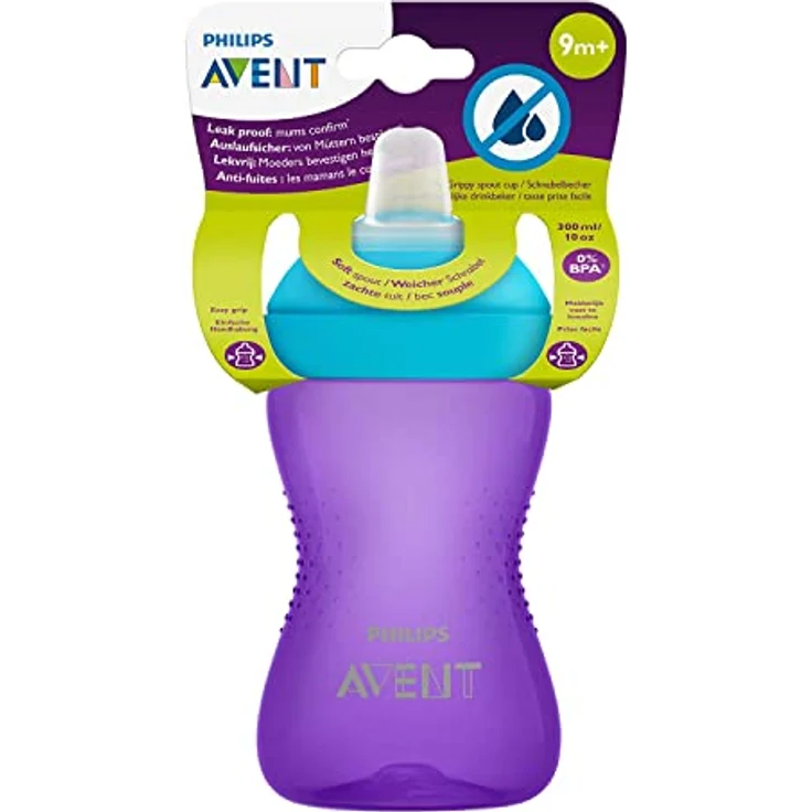Philips Avent Tasse Bec Souple Violette 300ml, Kindertrinkbecher mit auslaufsicherem Silikonausgießer – Bild 1